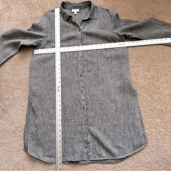 J. Jill Love Linen Long Sleeve Button Down Tunic - Picture 6 of 9